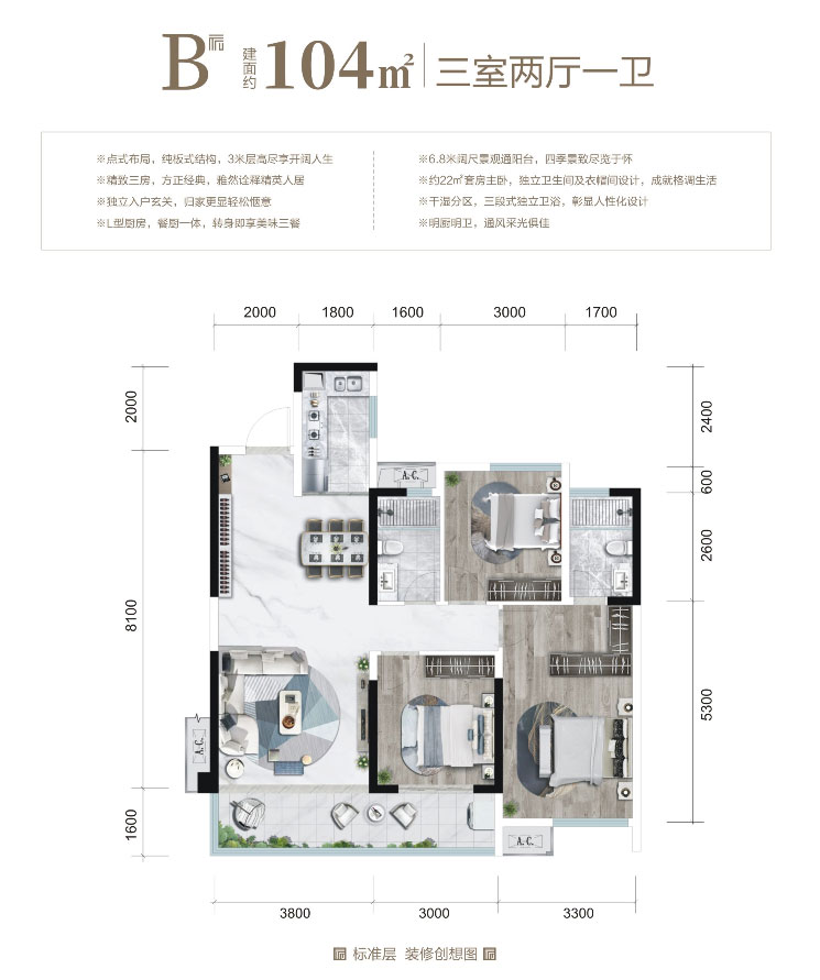 常德武陵区邦泰誉府为您提供该项目B户型图片鉴赏