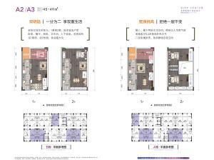 常德-武陵区白马湖公馆为您提供A2、A3户型鉴赏