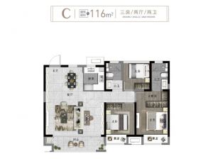 常德-鼎城区文澜府为您提供C户型鉴赏